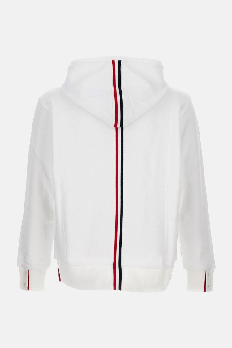 Thom Browne Zip-Up Pullover With Adjustable Hood And Patch Logo