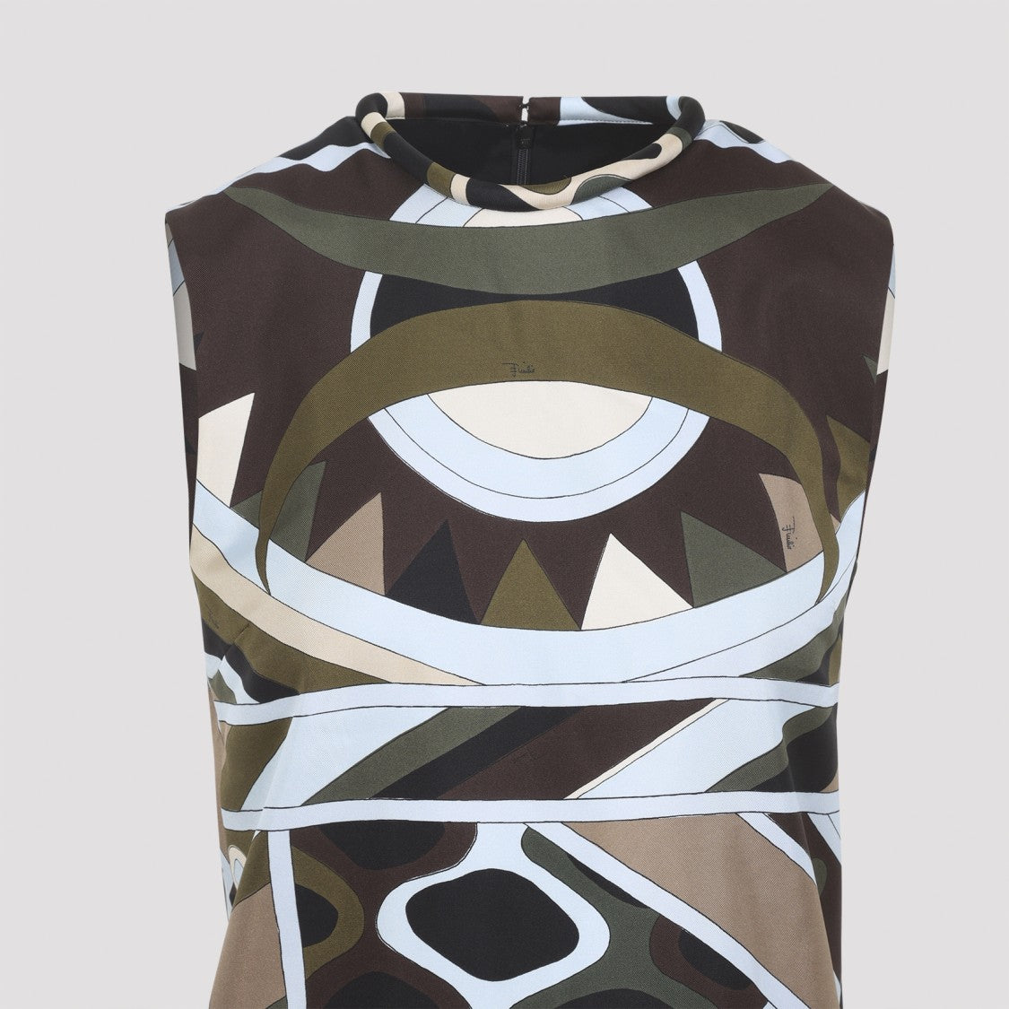 Pucci Sleeveless Silk Dress With Bold Geometric Pattern