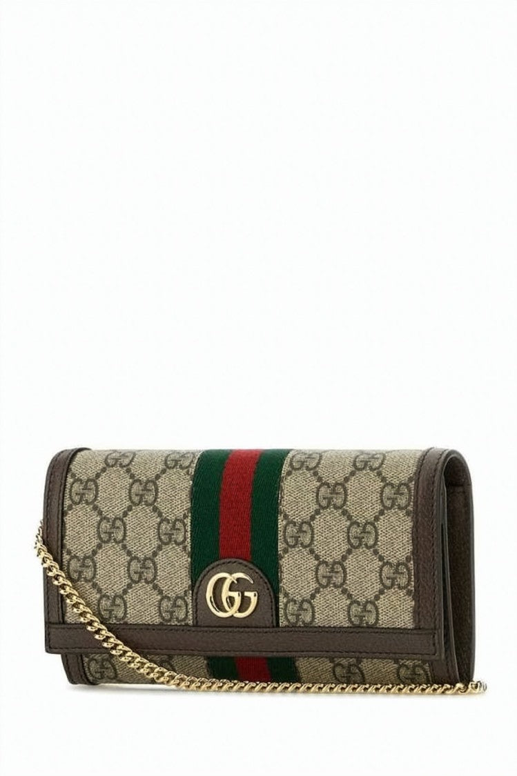 Gucci Ophidia Chain Wallet With Signature Monogram Canvas