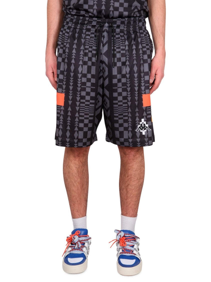 Marcelo Burlon Bermuda Shorts With Geometric Pattern And Elastic Waistband