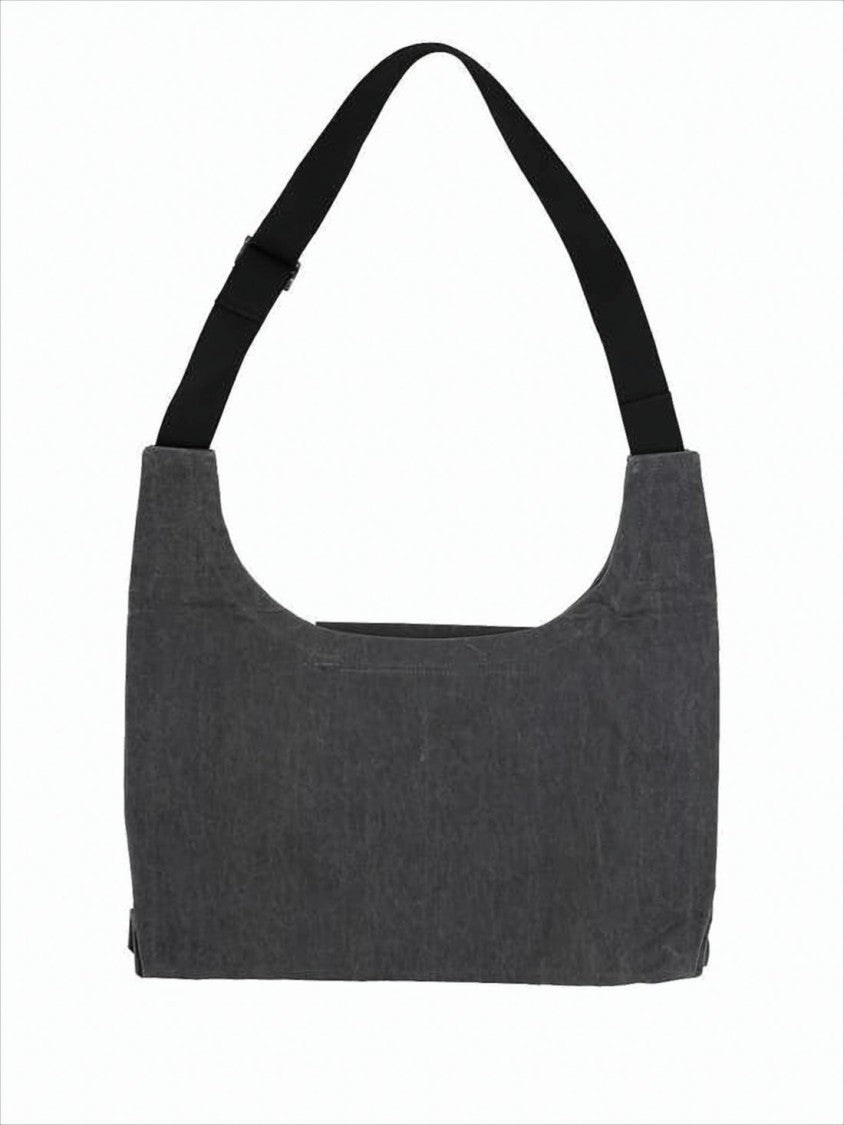 C.P. Company Textured Linen Shoulder Bag With Bold Logo Print