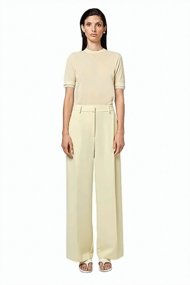 Alpha Studio Pleated Cadì Wide-Leg Pants