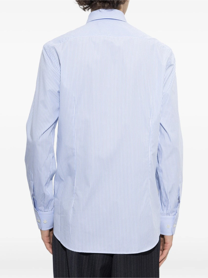 Etro Light Blue And White Striped Button-Up Shirt