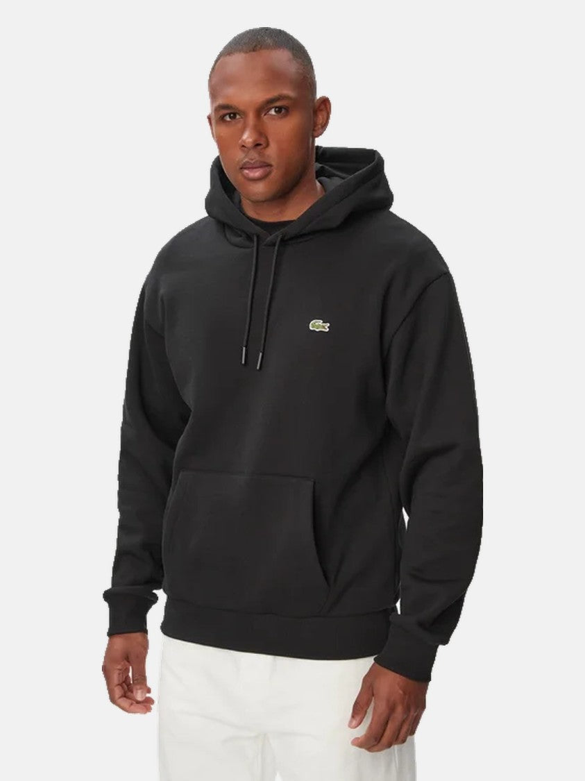 Lacoste Black Embroidered Pullover Hoodie