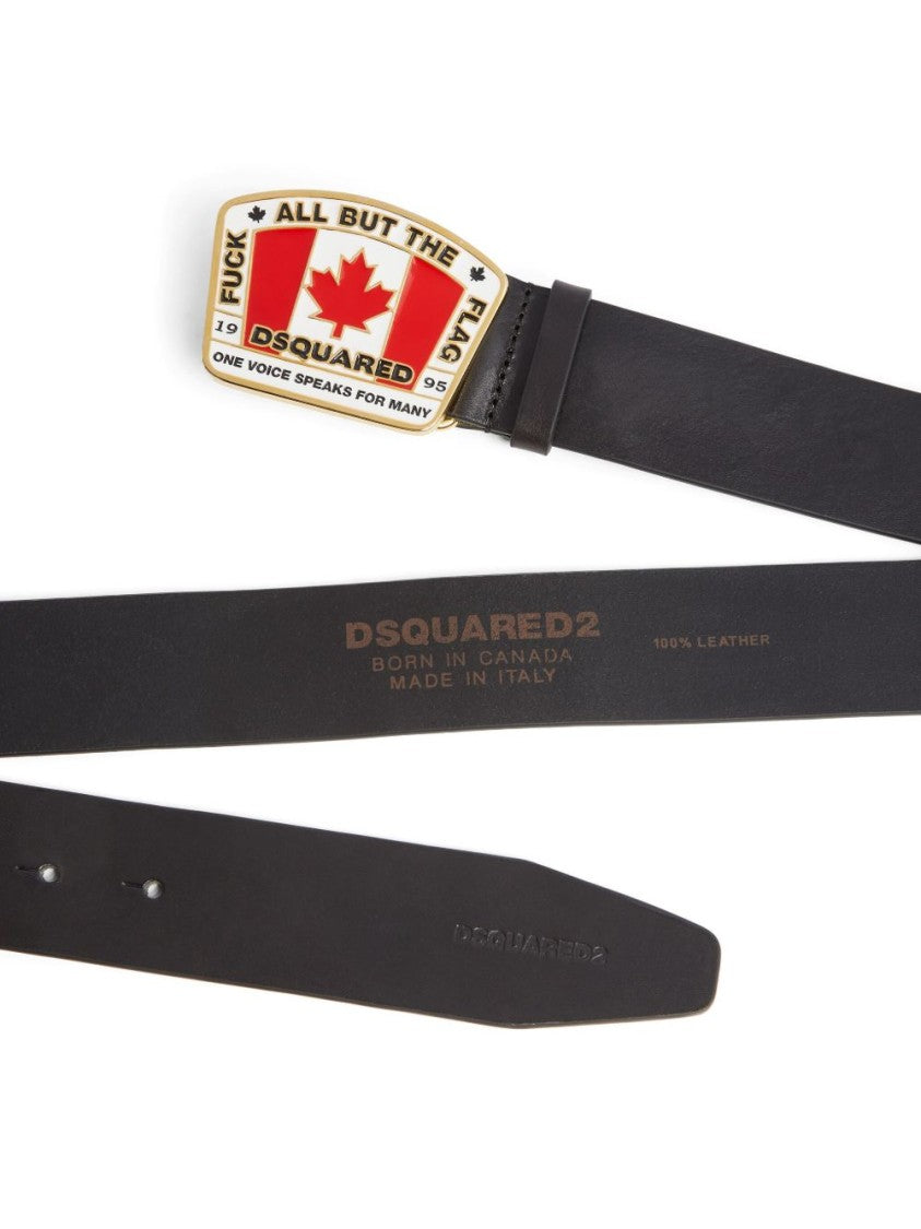Dsquared2 Black Leather Belt