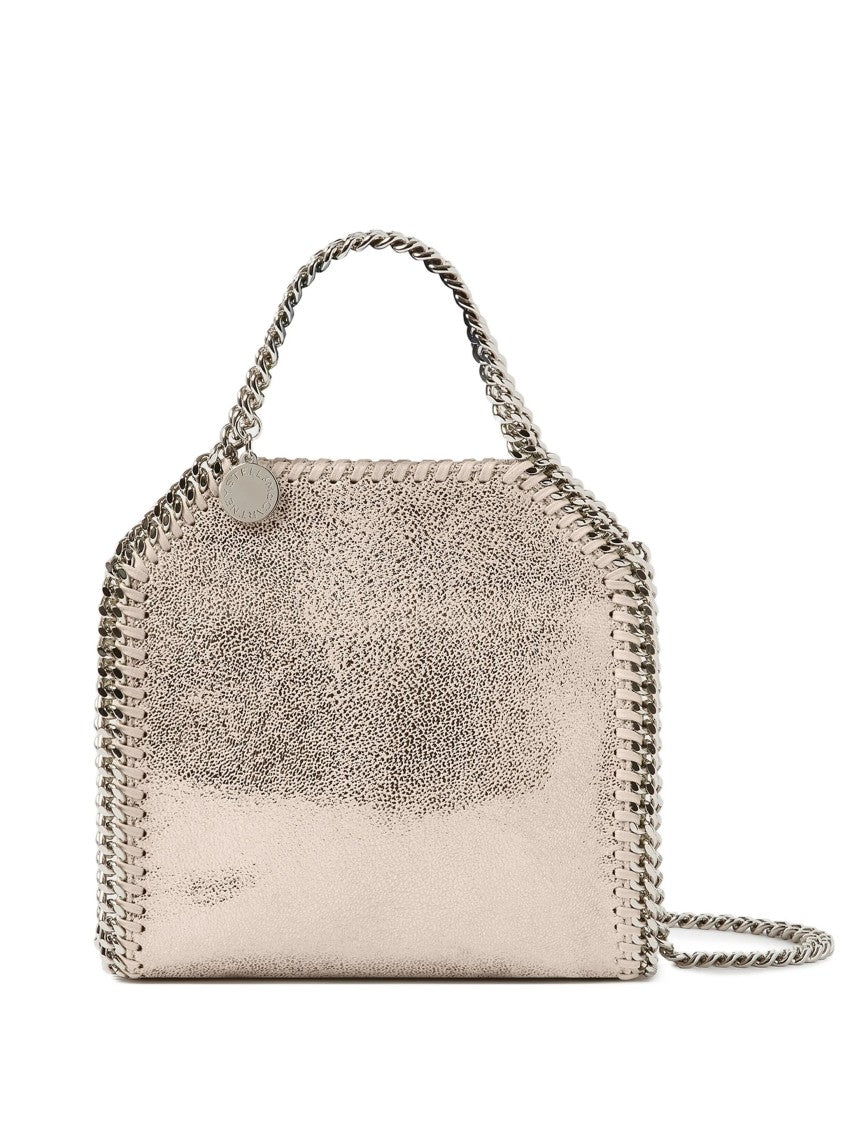 Stella Mccartney Structured Metallic Shoulder Bag With Chain Trim
