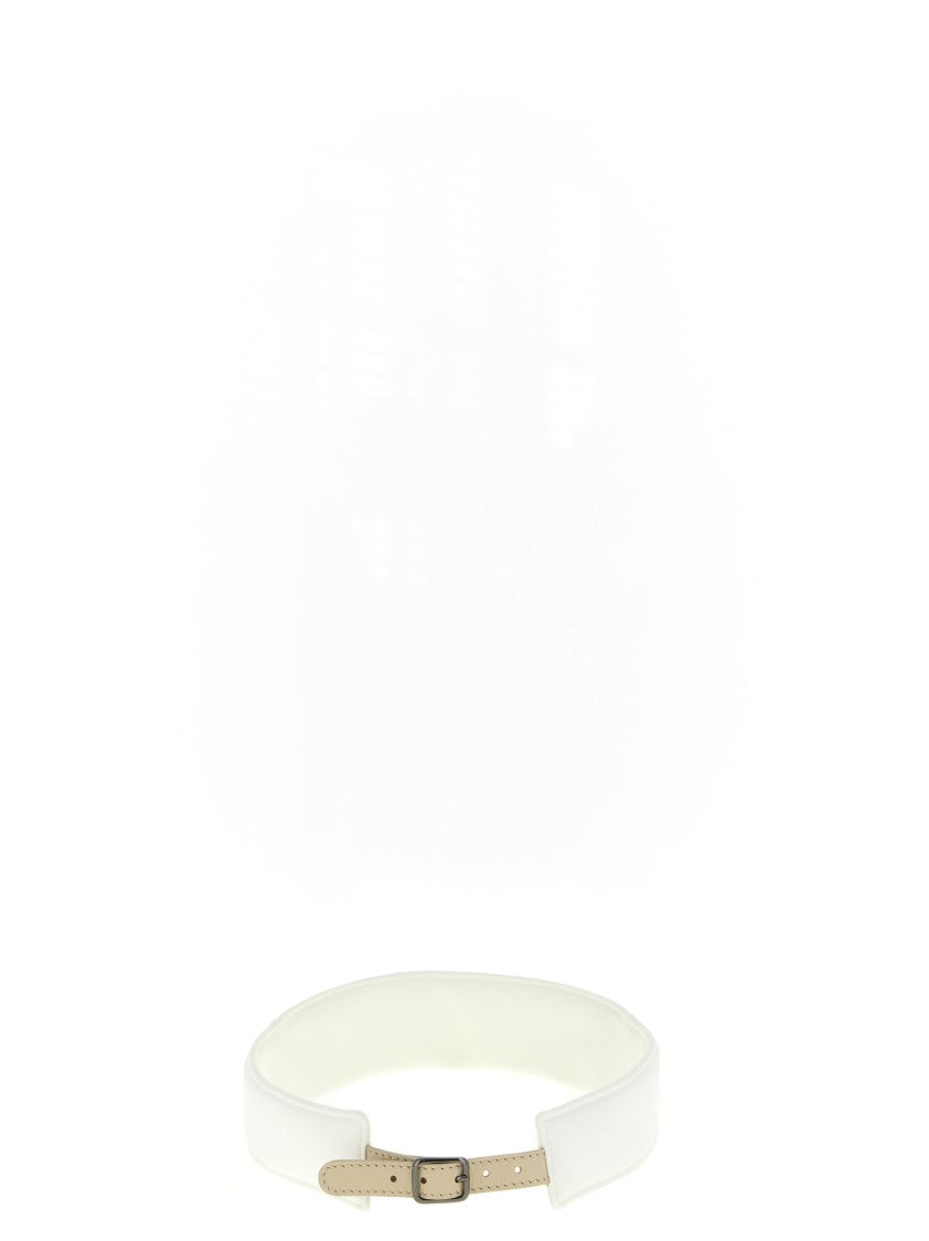 Brunello Cucinelli Technical Fabric Visor With Monile Detail And Adjustable Leather Strap