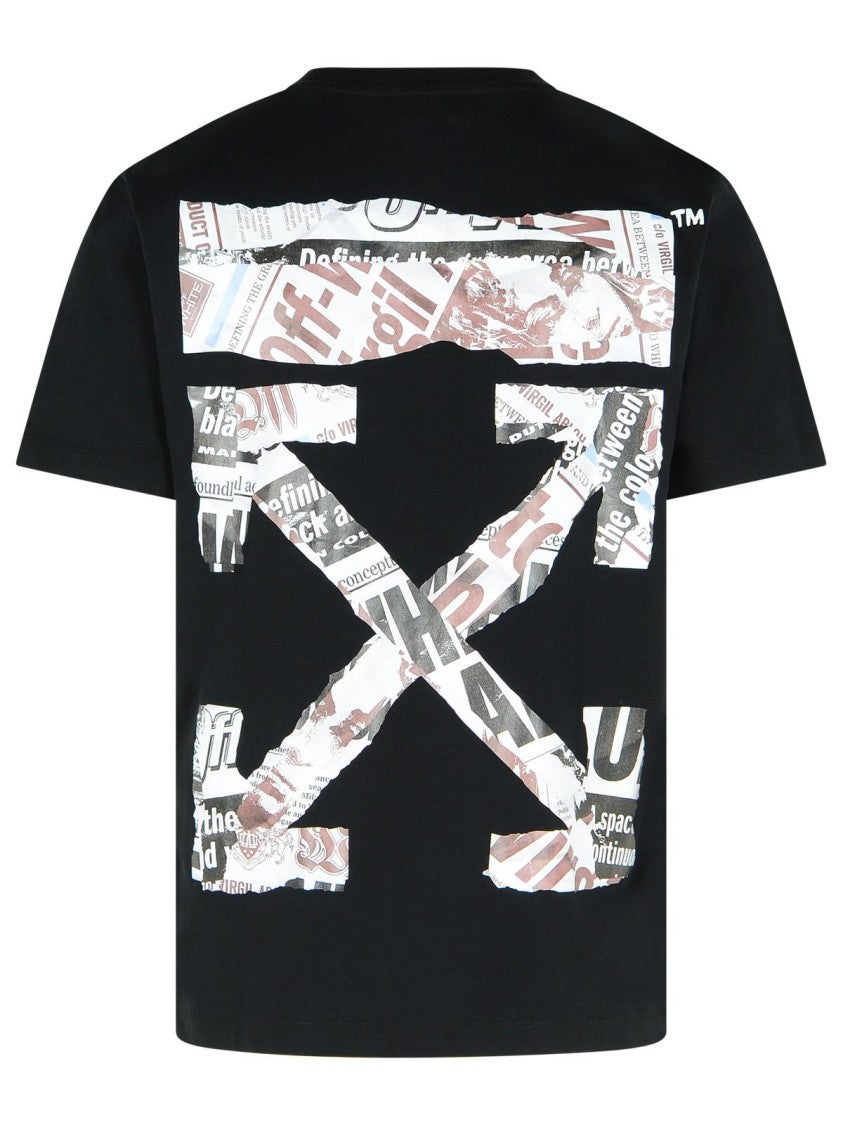 Off-White 'Newspaper Arrow' Black Cotton T-Shirt