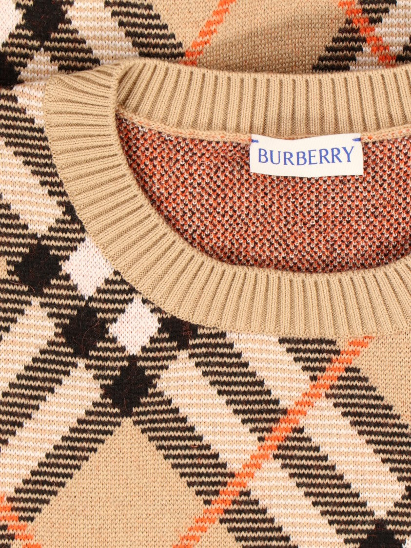 Burberry "Check" Crewneck Sweater – Beige