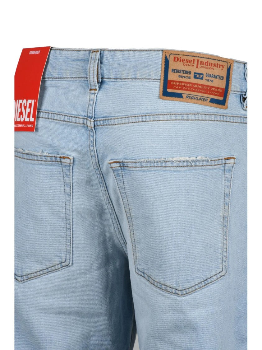Diesel Light Blue Cotton-Blend D-Ark Jeans