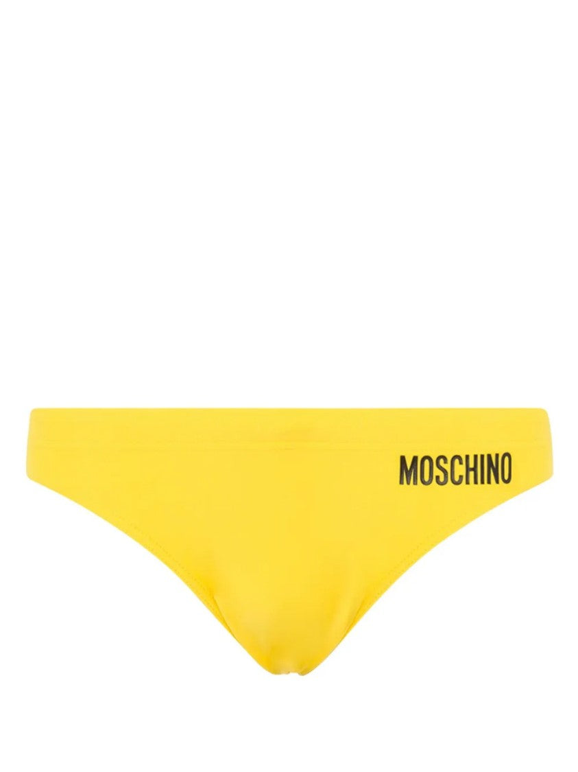 Moschino Vibrant Yellow Swim Brief With Playful Design