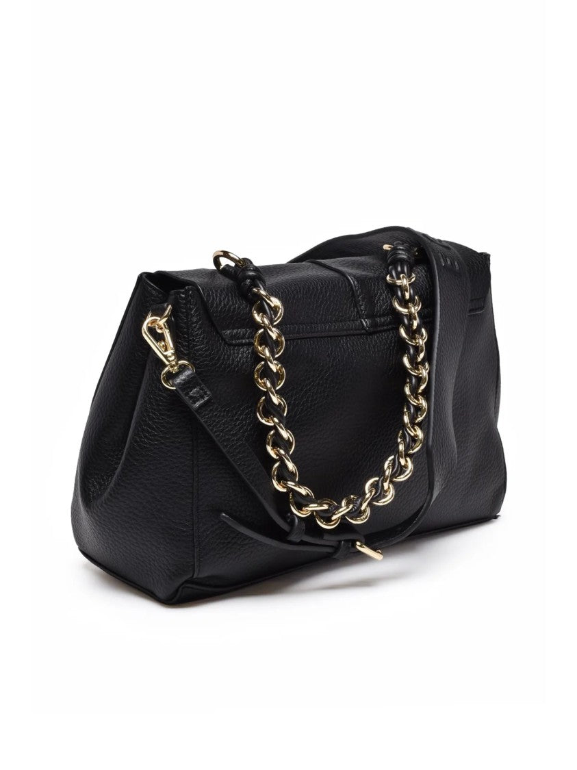 Ermanno Firenze Black Polyurethane Eba Shoulder Bag