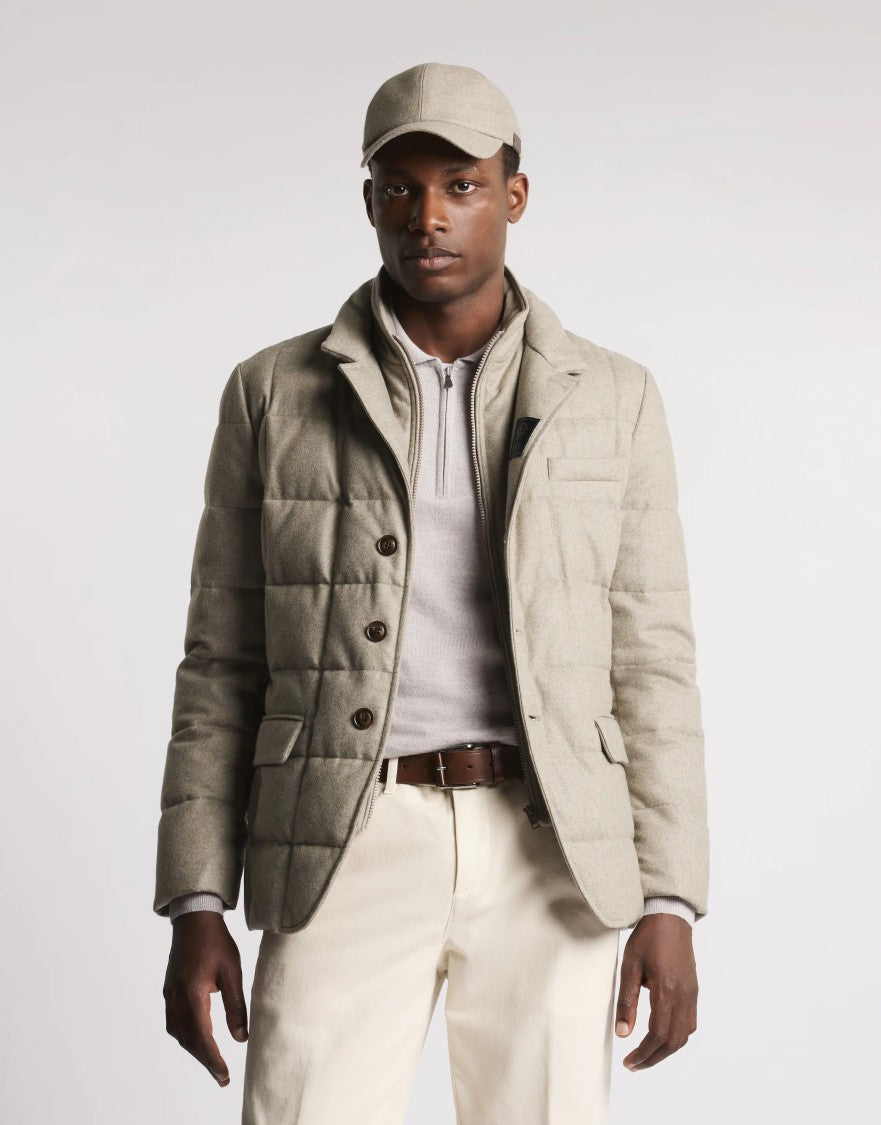 Fay Padded Boxy Down Jacket With Flap Pockets