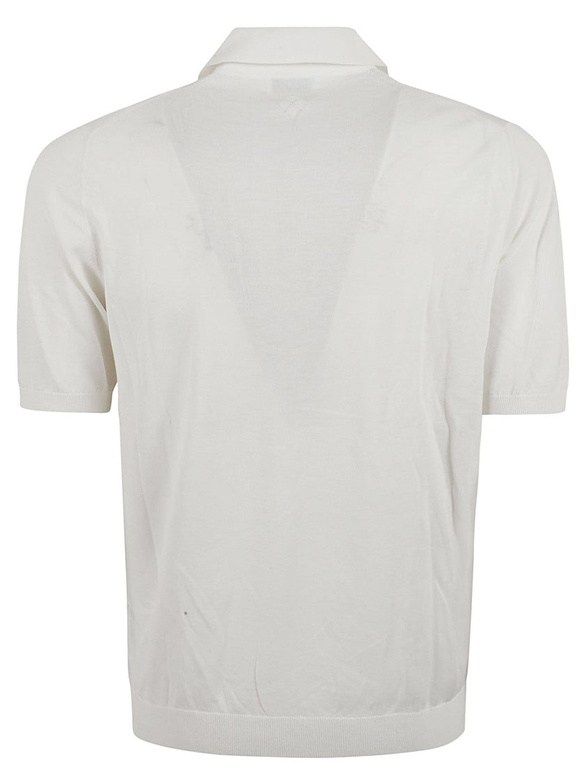 Ballantyne White Polo Shirt With Collared Neckline