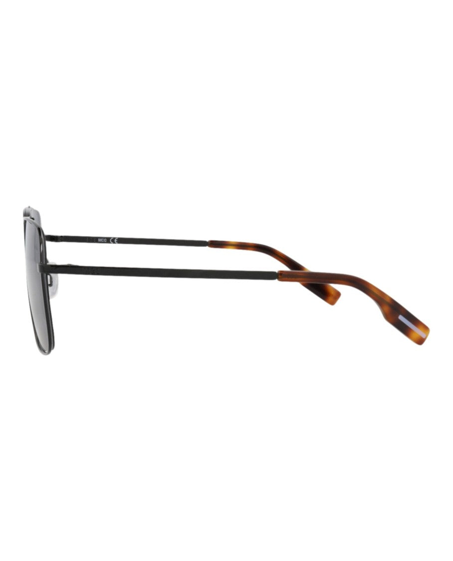 Alexander Mcqueen Square-Frame Metal Sunglasses