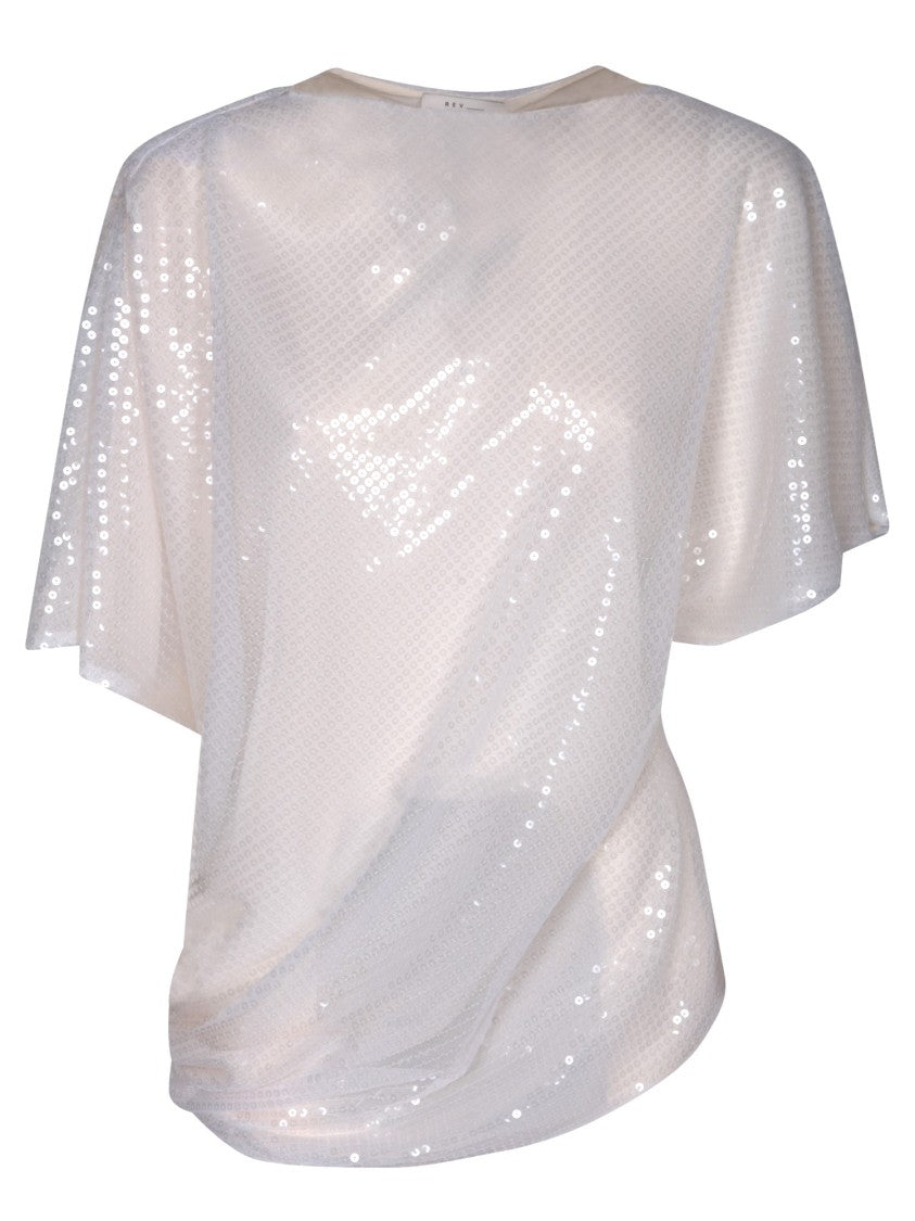 Rev Sequin-Embellished Blouse With Draped Design