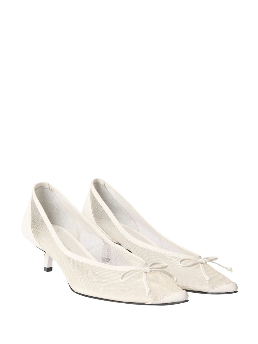Jacquemus White Transparent Mesh Rond-Carré Heel Pumps