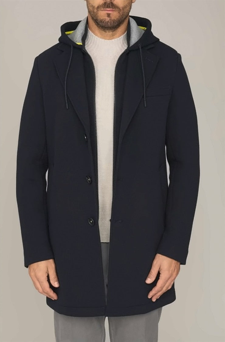 Manuel Ritz Single-Breasted Coat With Detachable Bib And Hood
