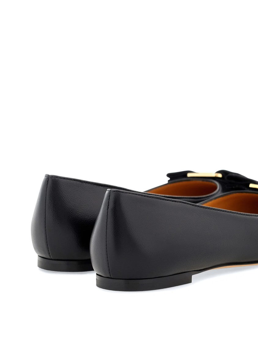 Salvatore Ferragamo Black Varina Soft Leather Ballet Flats