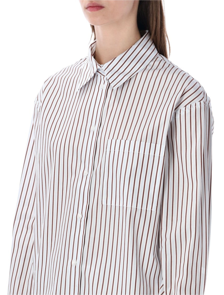 Loulou Studio Maud Oversized Striped Cotton Poplin Shirt