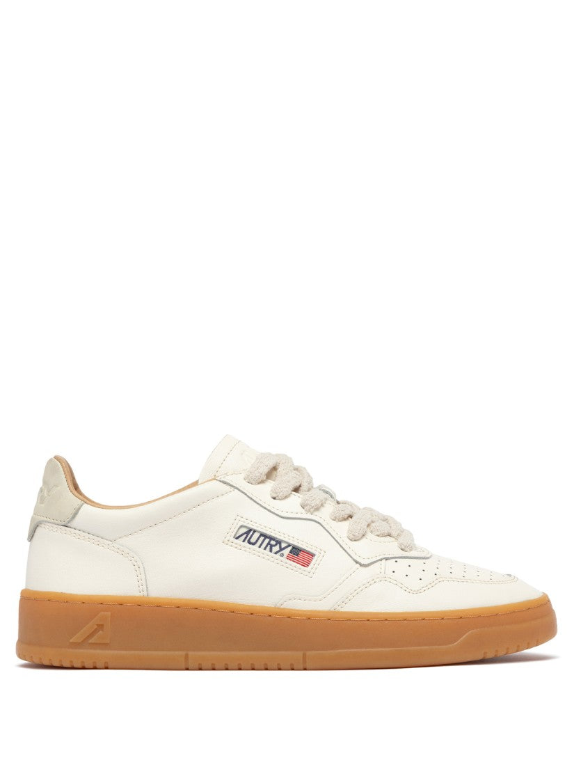 Autry Low-Top Sneakers With Nubuck Accents And Textured Sole