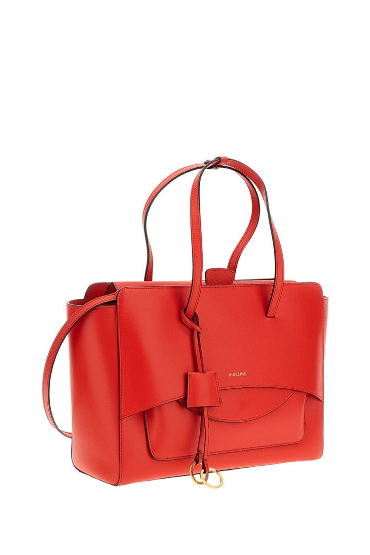 Hidesins Red Flap L Suede Leather Crossbody Bag