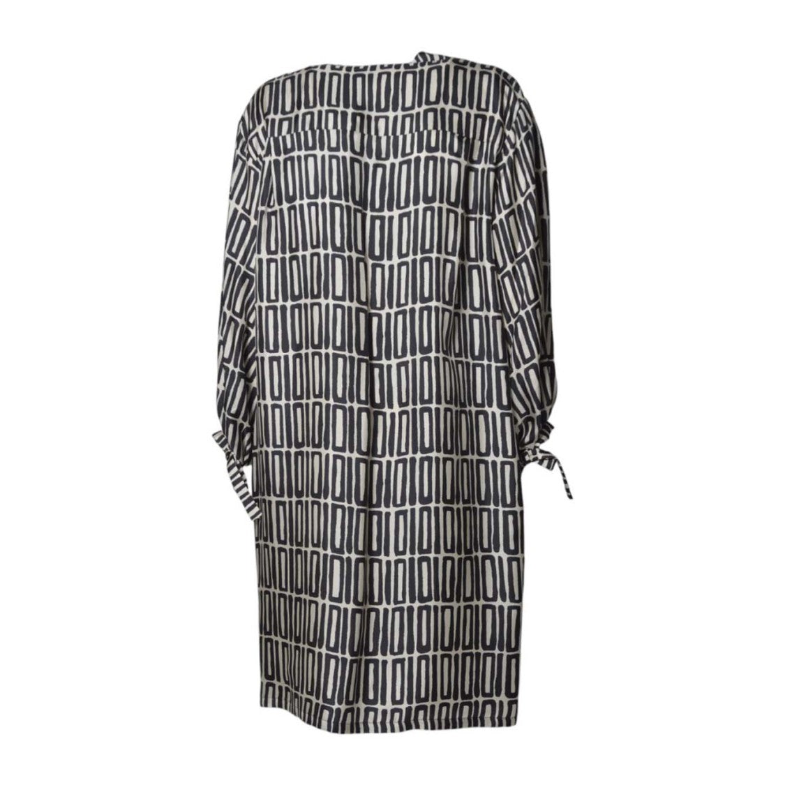 Max Mara Relaxed Midi Dress With Geometric Pattern And Button-Down Front