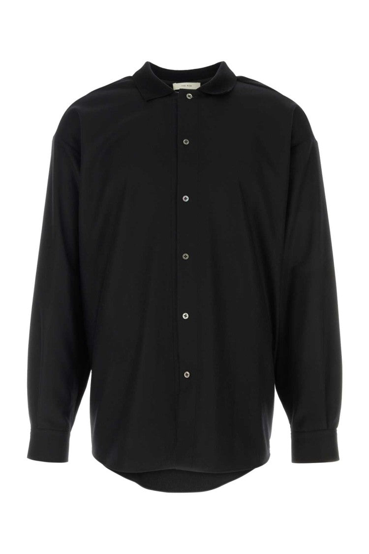 The Row Black Wool Blend Stendhal Shirt