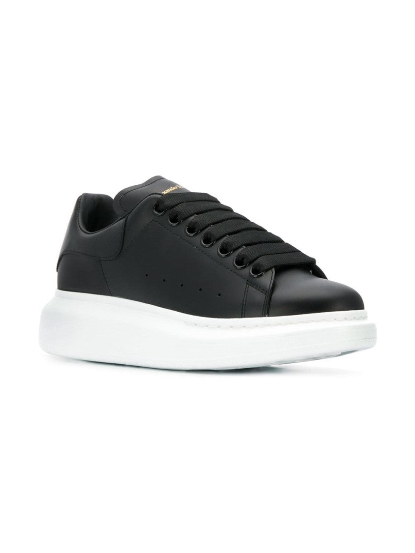 Alexander Mcqueen Black Oversized Leather Sneakers