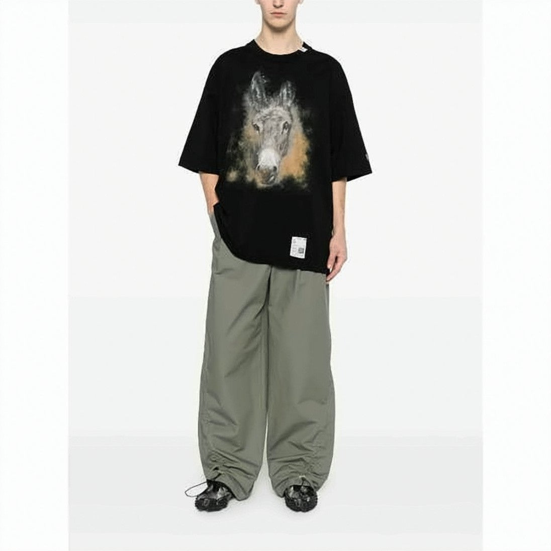 Maison Mihara Yasuhiro Oversized Graphic T-Shirt With Artistic Donkey Head