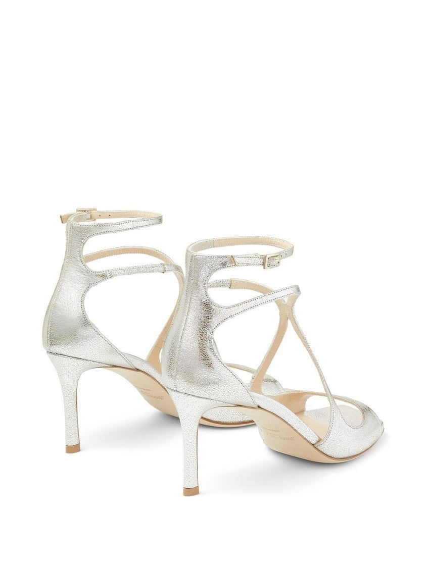 Jimmy Choo Metallic Ankle Strap Flats