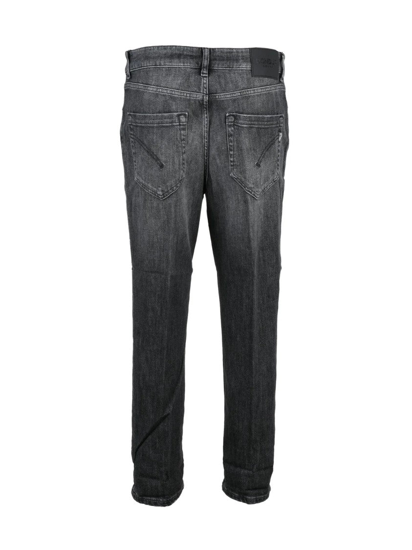 Dondup Black Koons Jewel Button Cotton Jeans