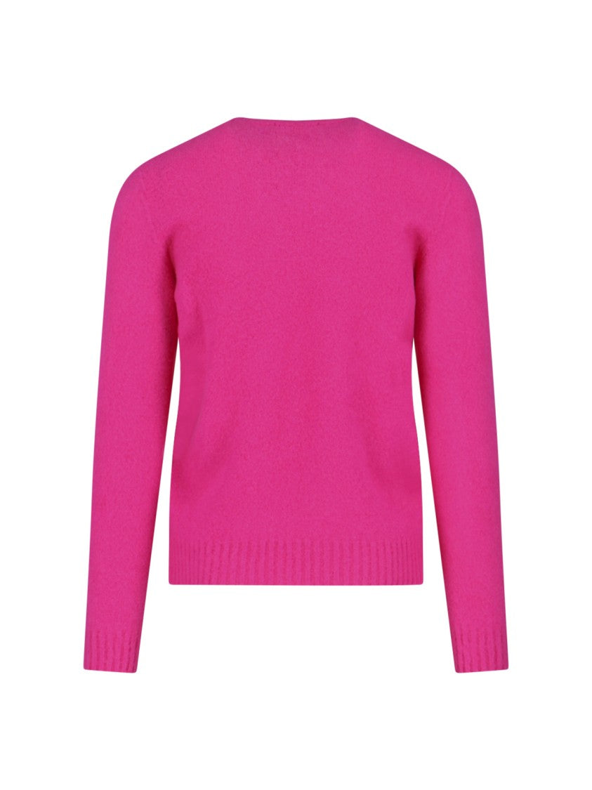 Drumohr Lambswool Sweater, Fuchsia, Crew Neck, Long Sleeves
