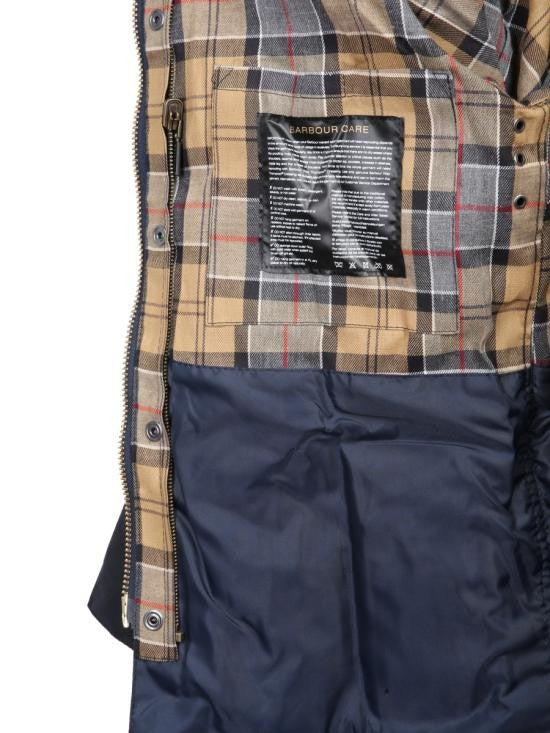 Barbour Black Waxed Cotton Barbour Jacket With Corduroy Collar