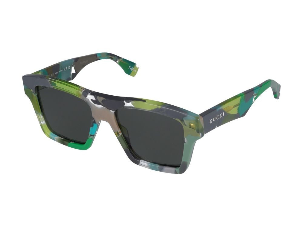 Gucci Green Multicolored Acetate Oversized Square Sunglasses