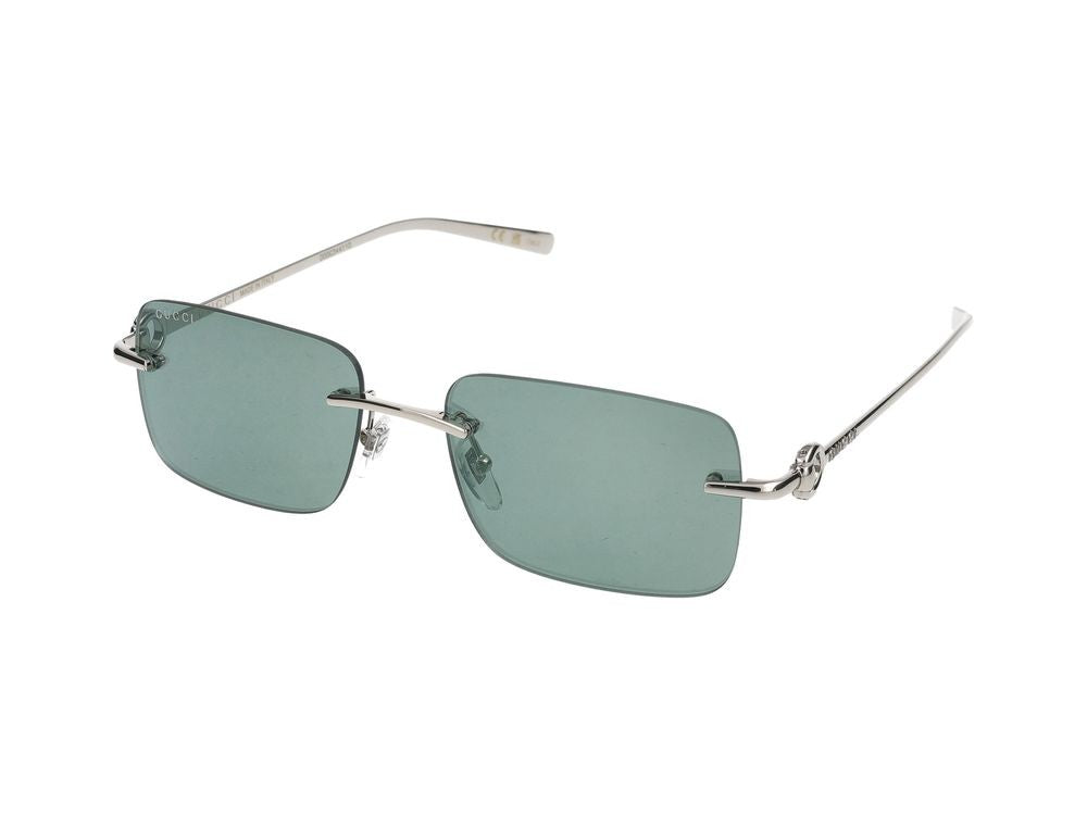 Gucci Silver Rimless Metal Square Sunglasses