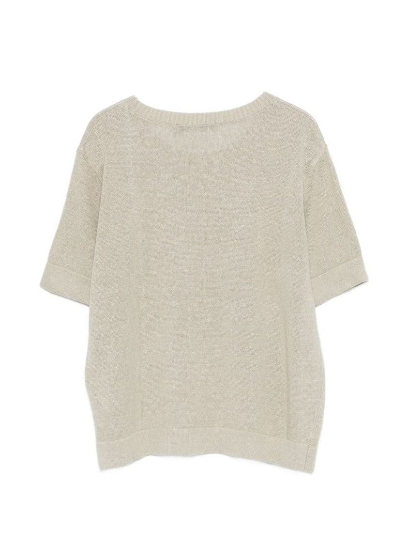 Seventy Sergio Tegon Green Linen-Cotton Blend Short-Sleeved T-Shirt