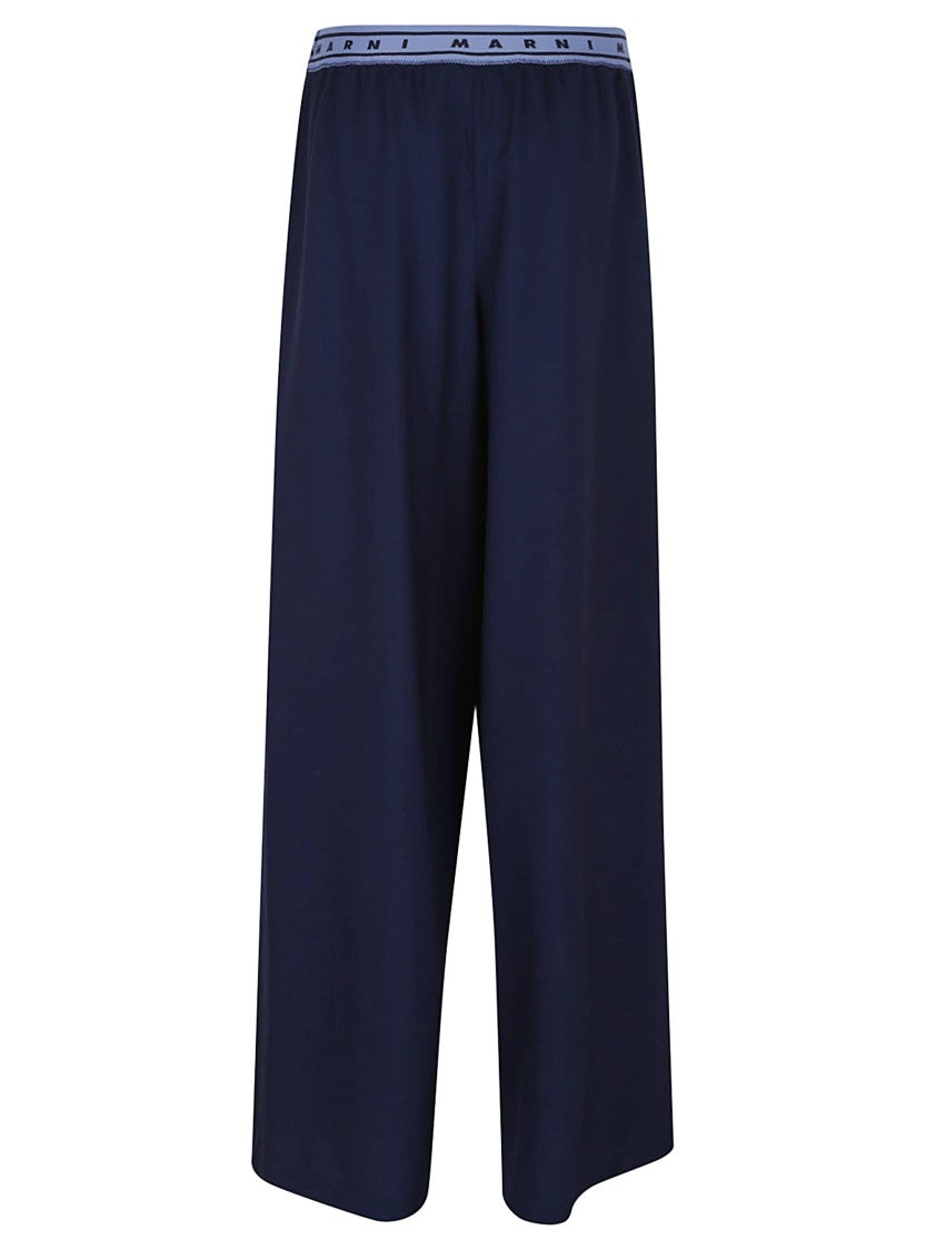 Marni Palazzo Trousers In Lightweight Wool Blend