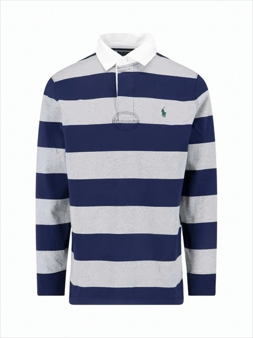 Polo Ralph Lauren Long-Sleeve Polo Shirt With Broad Horizontal Stripes