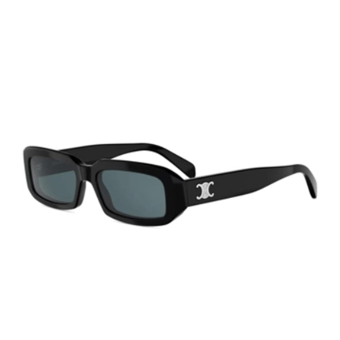 Celine Black Triomphe Acetate Rectangular Sunglasses