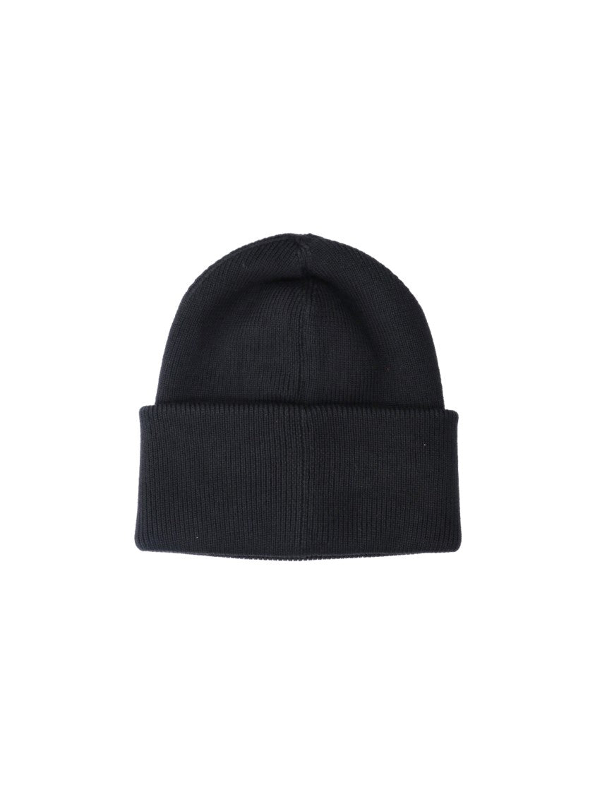 Canada Goose Black Knitted Wool Logo Beanie