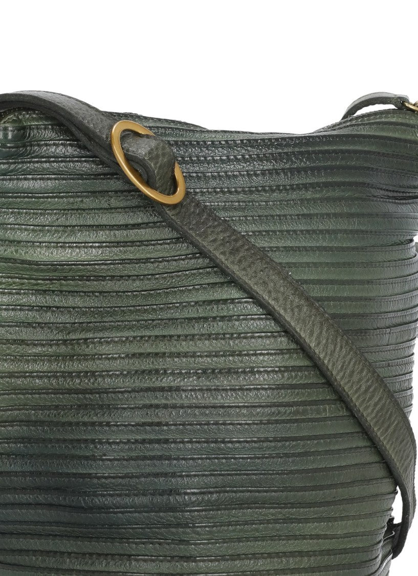 Majo Textured Leather Procida Shoulder Bag With Adjustable Strap