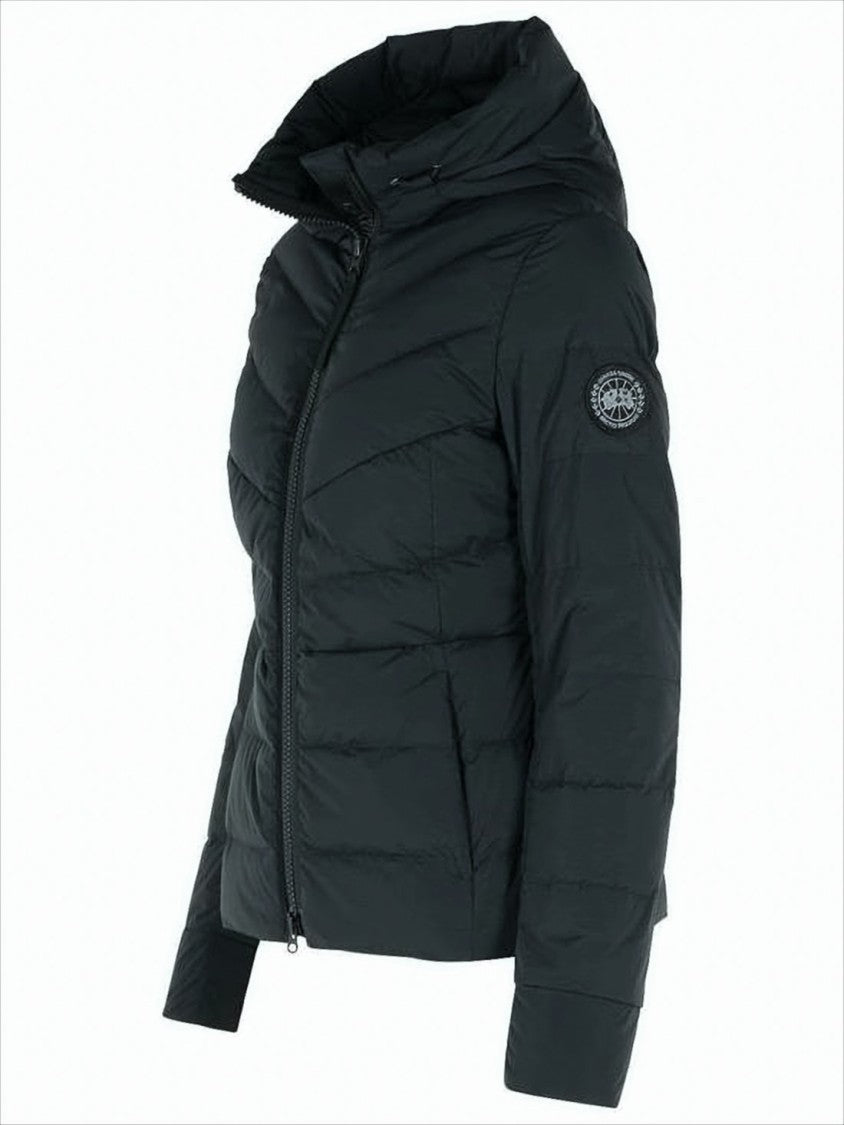 Canada Goose Fitted Down Jacket With Horizontal Quilting And Hood