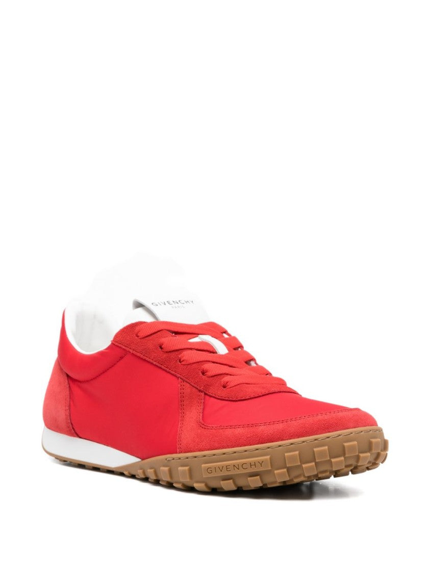 Givenchy Red Suede Overlay Panelled Rubber Sneakers