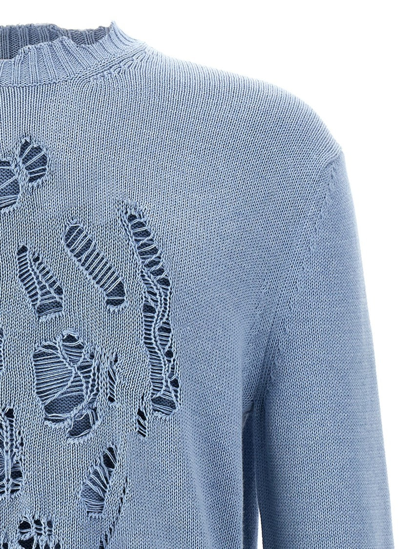 Mcqueen Used-Effect Cotton Sweater
