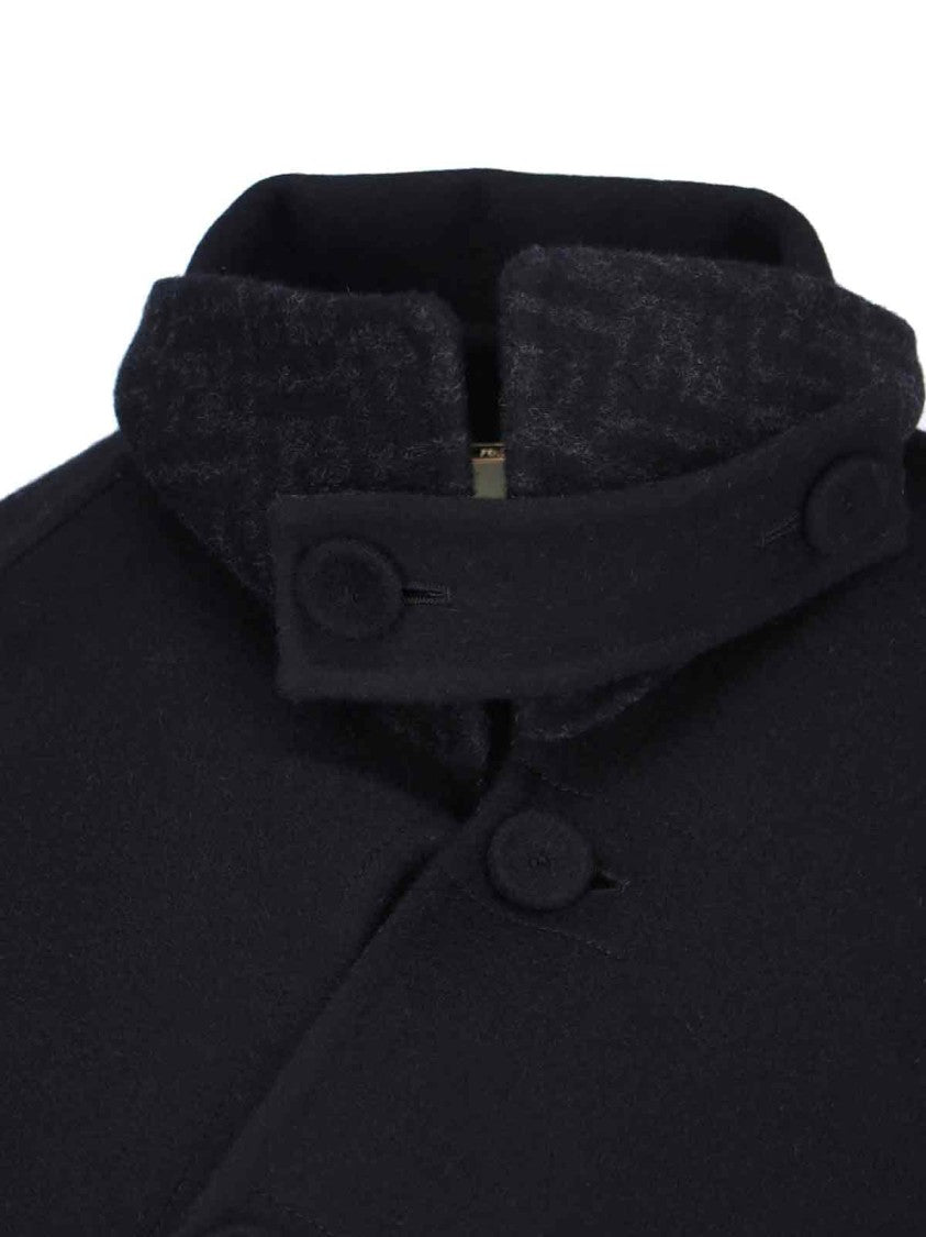 Fendi “Ff” Wool Cape – Black