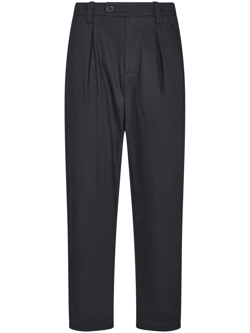 A.P.C. Tailored Black Trousers With Pleated Front And Relaxed Fit