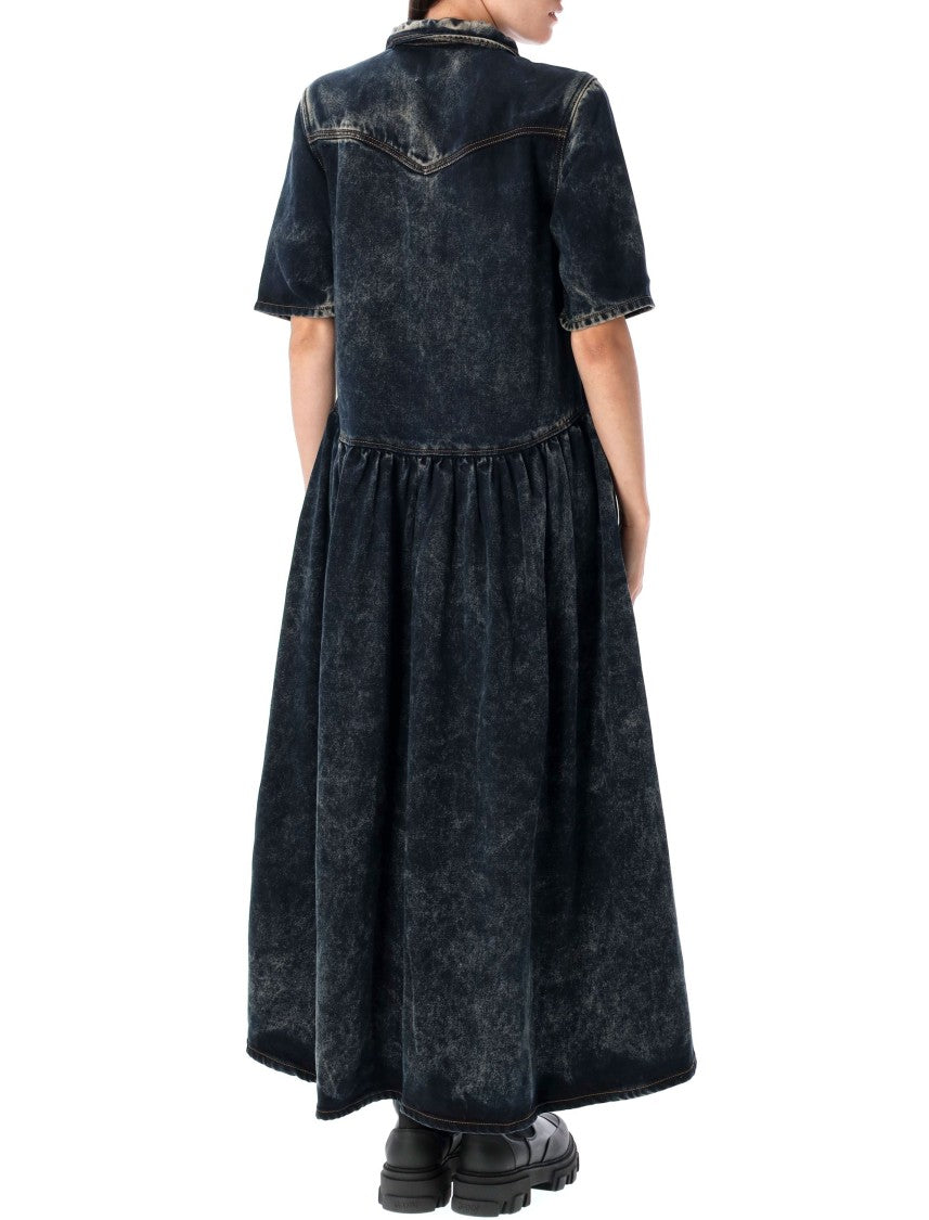 Ganni Denim Long Dress