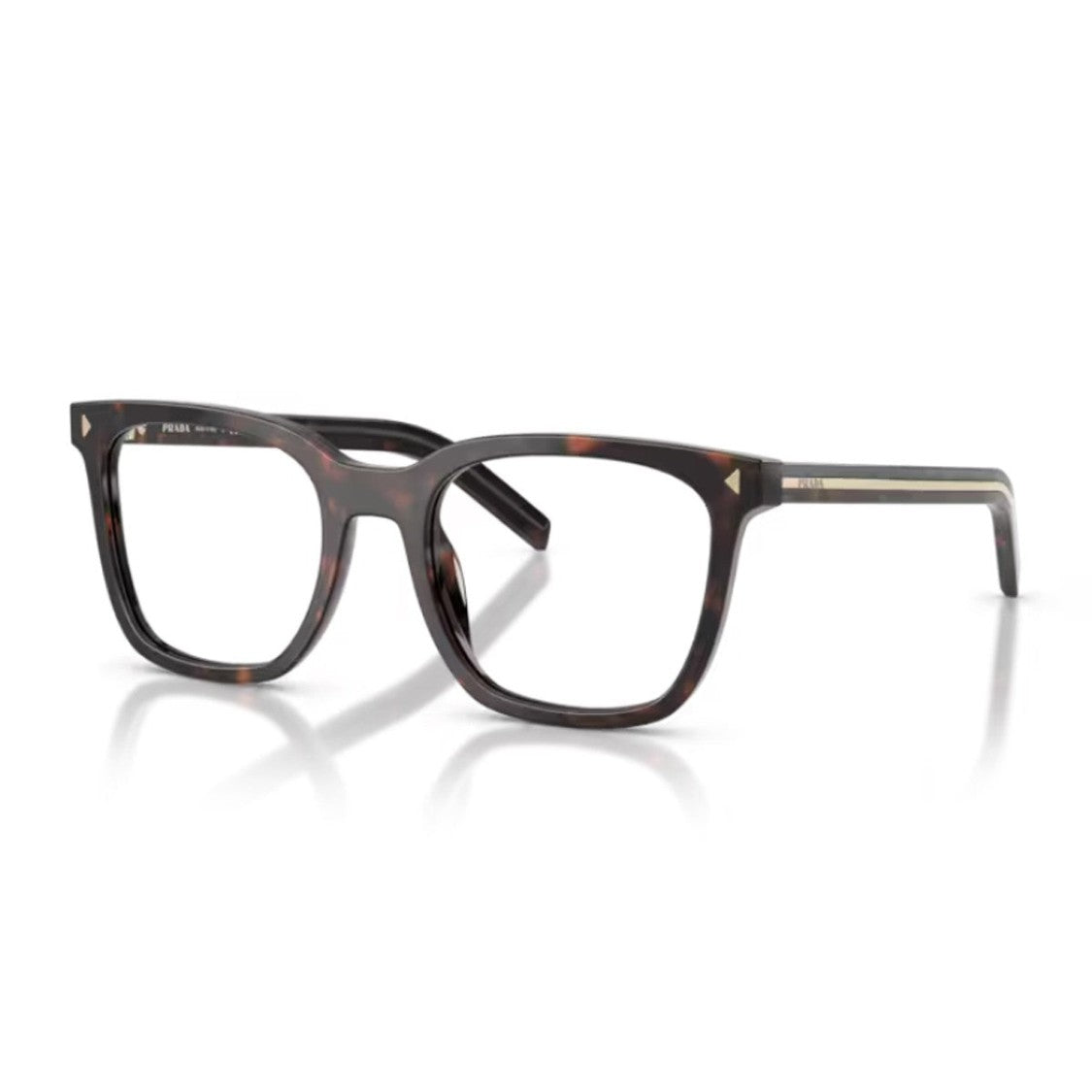Prada Havana Pr B11v Square Acetate Eyeglasses