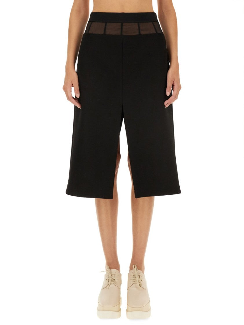 Stella Mccartney Mid-Length Black Wool Skirt With Unique Split Detail